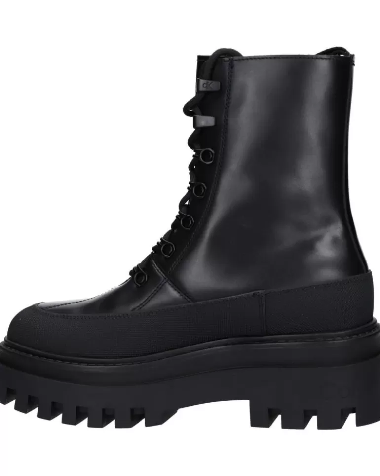 CALVIN KLEIN Botas De Mujer Yw0Yw01110 Flatform Lace Up Boot 0Gt Triple Black Discount