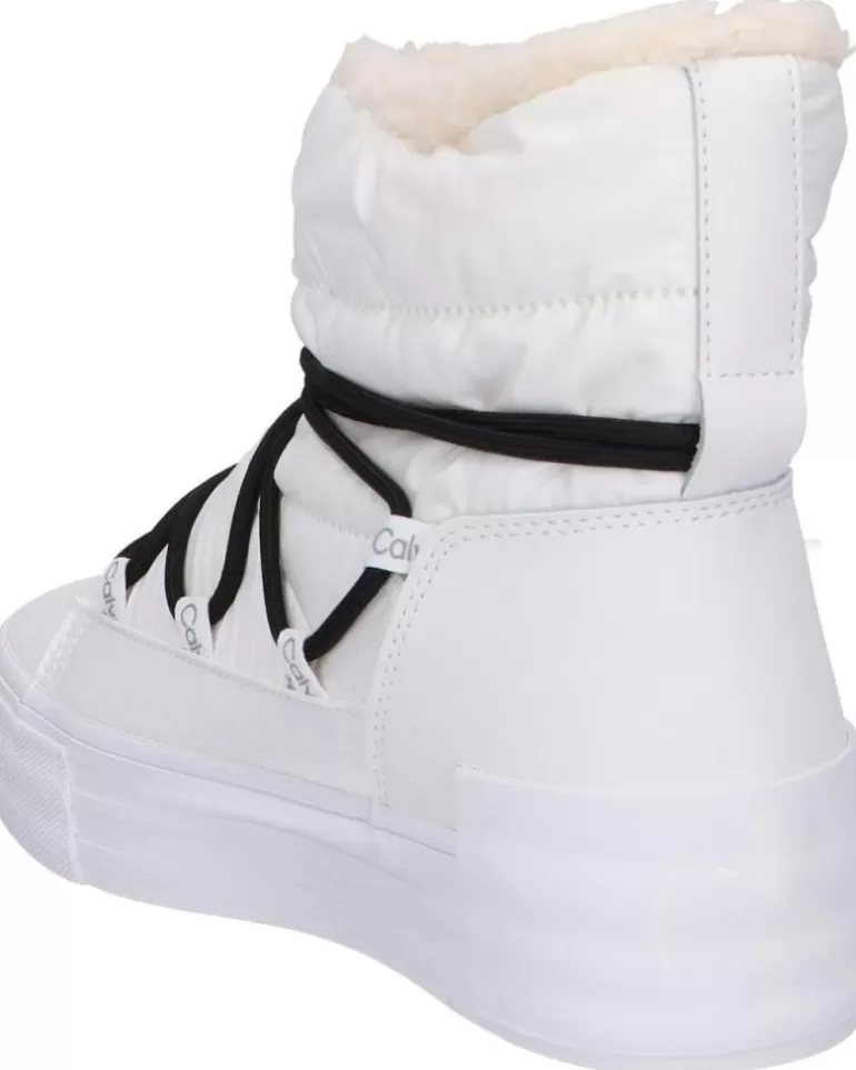 CALVIN KLEIN Botas De Mujer Yw0Yw01181 Bold Vulc Flatf Ybr Bright White-Black Flash Sale