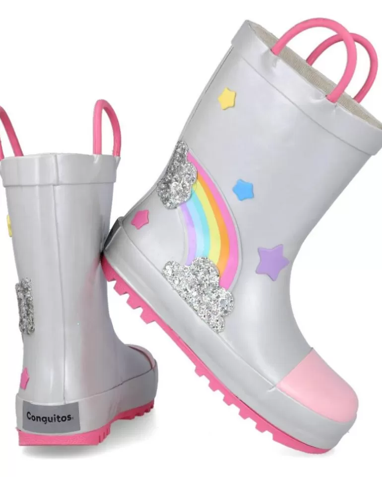 CONGUITOS Botas De Agua De Niña Mi1 11007 Botas De Agua Niña Plata Hot