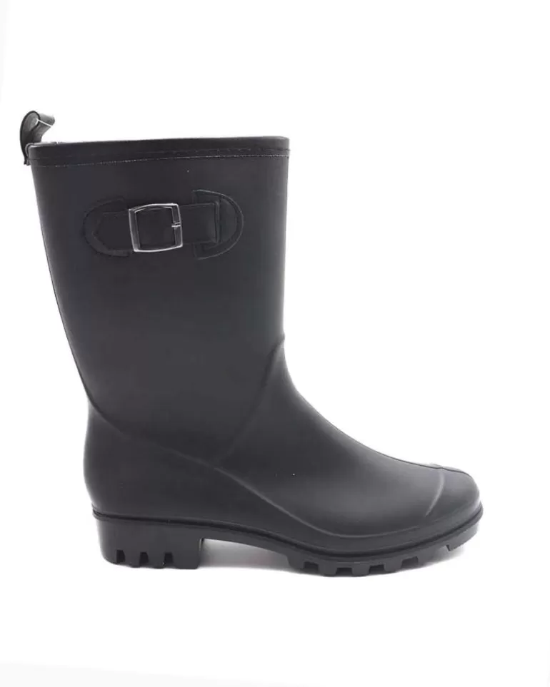 KELARA Botas De Agua De Mujer Media Bota K11109 Negro Best