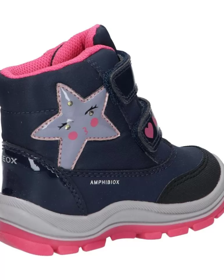 GEOX Botas De Niña B163Wa 050Fu B Flanfil Girl B Abx C4268 Navy-Fuchsia New
