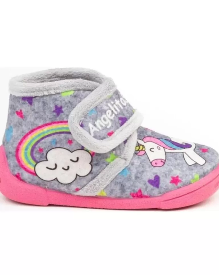 ANGELITOS Calzado De Casa De Niña Pantufla Infantil Unicornio 138 Gris Sale
