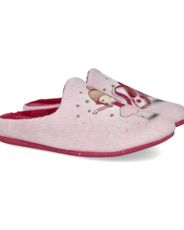 GARZON Calzado De Casa De Niña N4746-246 Zapatillas De Casa Nin Rosa New
