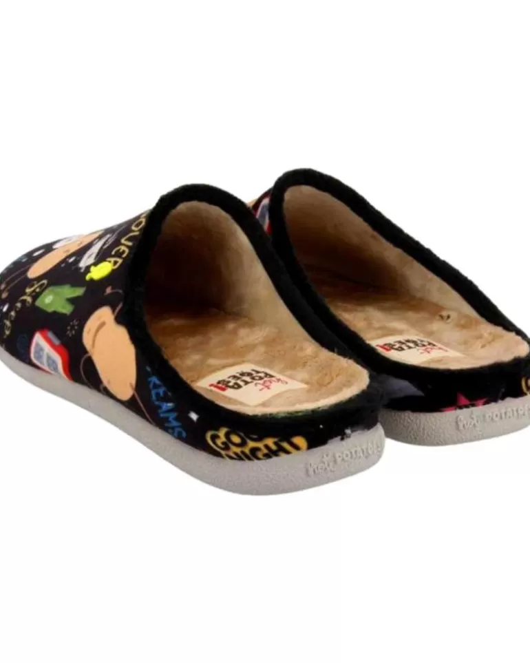 HOT POTATOES Calzado De Casa De Hombre Zapatillas Casa Hombre Galston 70149 Negro Best Sale