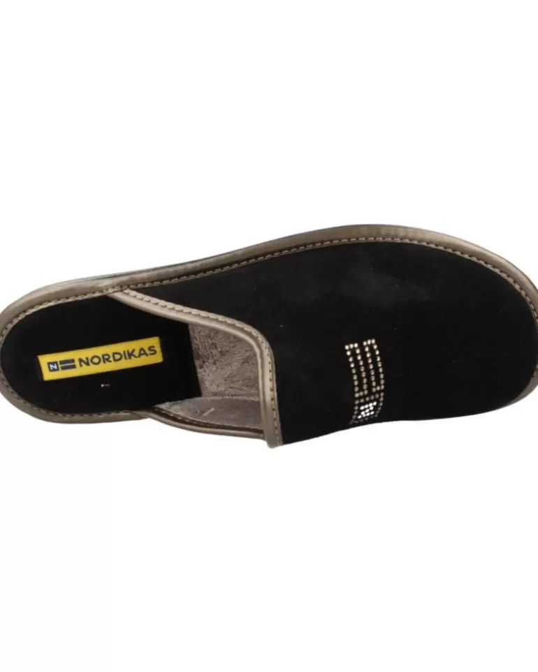 NORDIKAS Calzado De Casa De Mujer Top Line Negro Fashion