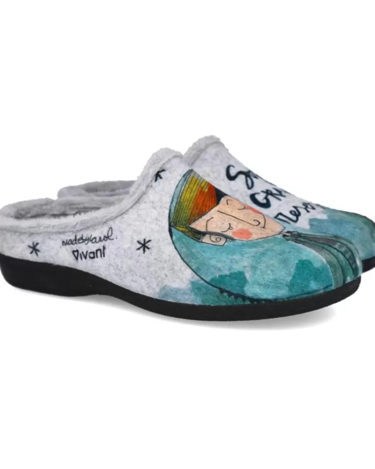 VIVANT Calzado De Casa De Hombre Ce2220 Zapatillas De Casa Hombre Gris Shop