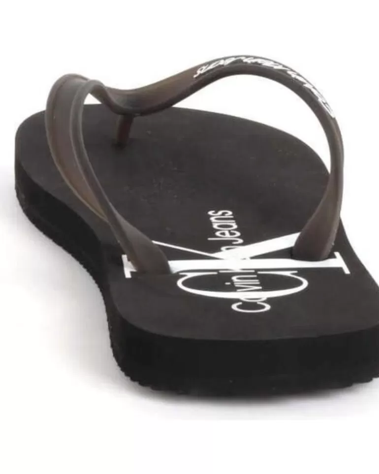 CALVIN KLEIN Chanclas De Hombre Chanclas Jeans Beach Sandal Black Shop