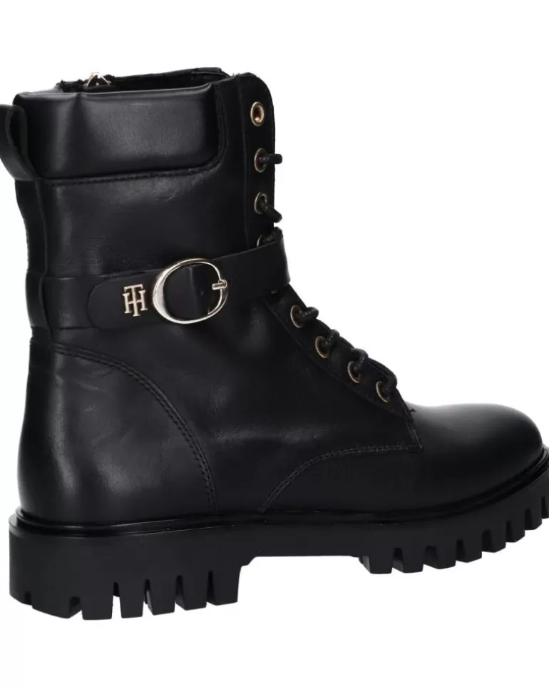 TOMMY HILFIGER De Mujer Fw0Fw06734 Buckle Lace Up Bds Black Cheap