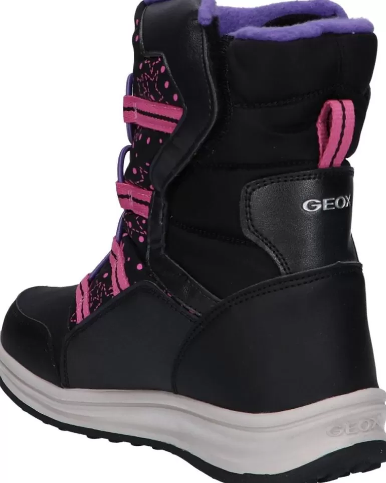 GEOX De Mujer Y Niña J26Fua 054Fu J Roby Girl B Abx C0922 Black-Fuchsia Clearance