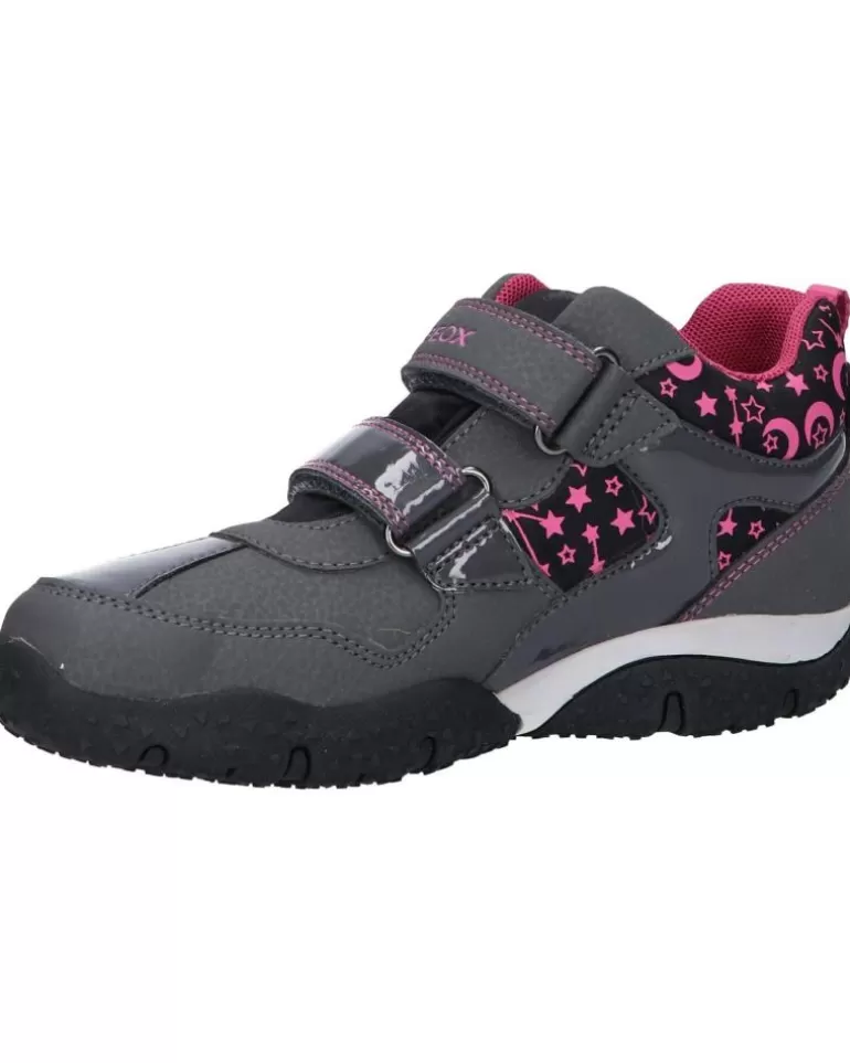 GEOX Deportivas De Mujer Y Niña J042Va 0Cefu J Baltic Girl B Wpf C9325 Dk Grey-Fuchsia New