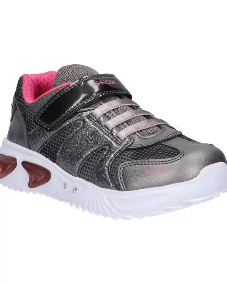 GEOX Deportivas De Niña J16E9A 0Gfnf J Assister Girl C1A8N Dk Silver-Fuchsia New