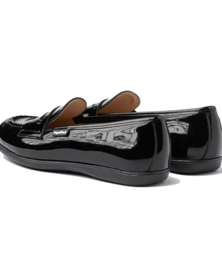ANGELITOS Mocasines De Niña Y Niño Escolar Piel 468 Negro New