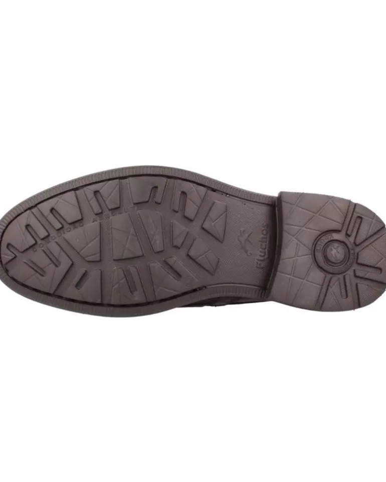 FLUCHOS Mocasines De Hombre Belgas F0633 Derbies Piel Afelpado Cafe Afelpado Cafe New