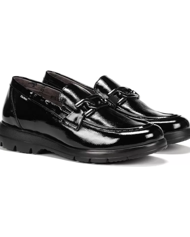FLUCHOS Mocasines De Mujer Zapatos En Color Para Negro New