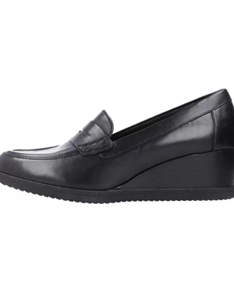 GEOX Mocasines De Mujer D Anylla Wedge Negro Fashion