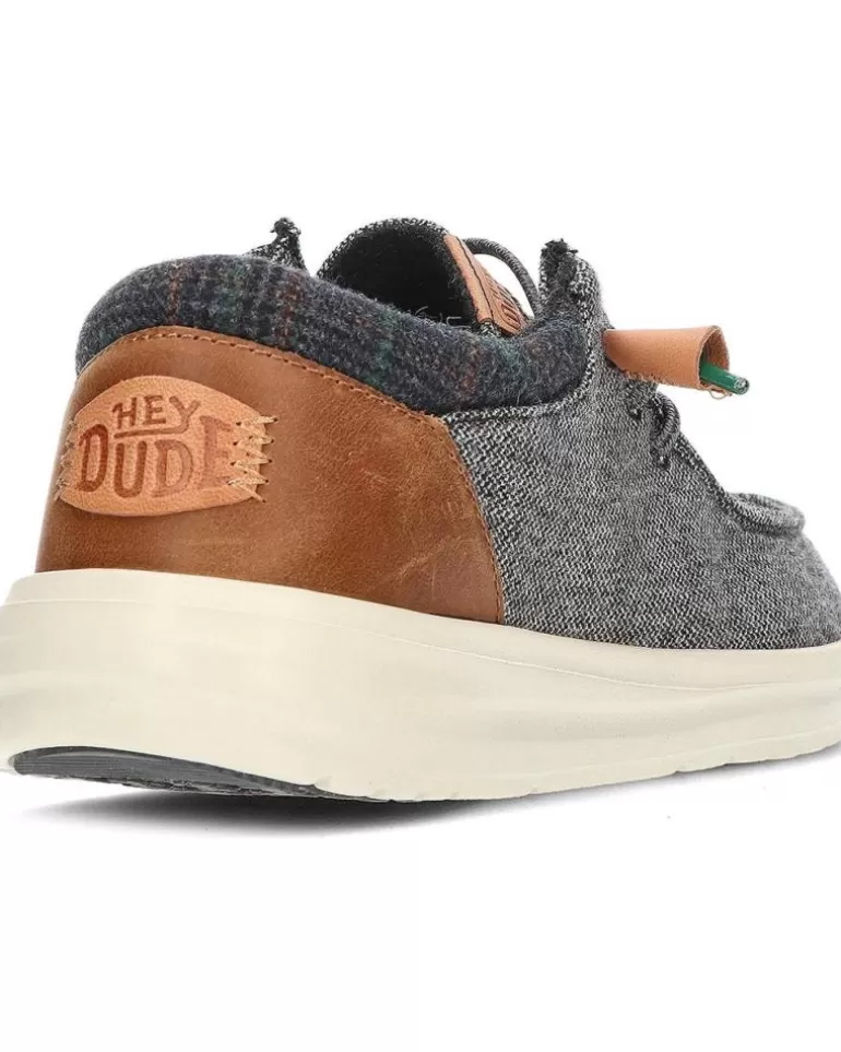 HEY DUDE Mocasines De Hombre Mocasines Dude Wally Grip Wool Charcoal Best Sale