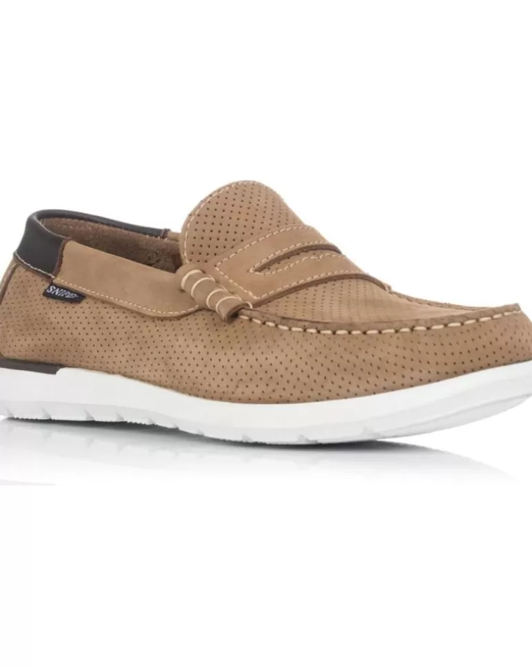 SNIPE Mocasines De Hombre Zapatos De Sport 05081 Taupe Marron Fashion