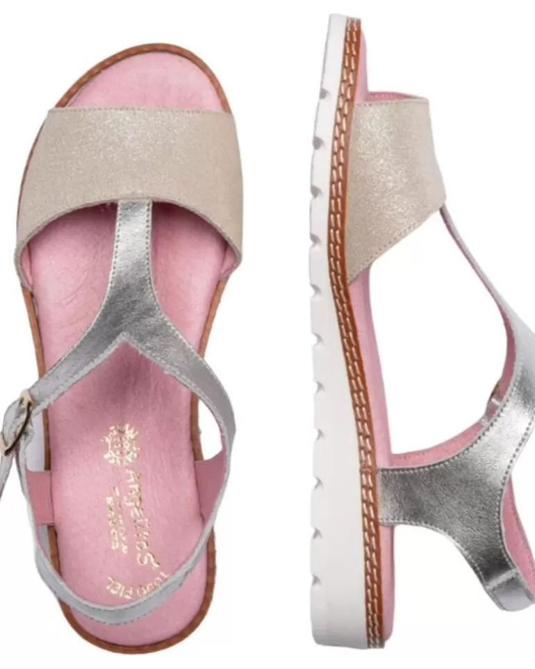 ANGELITOS Sandalias De Mujer Y Niña Sandalia H Leopardo Ang625 Plata Sale