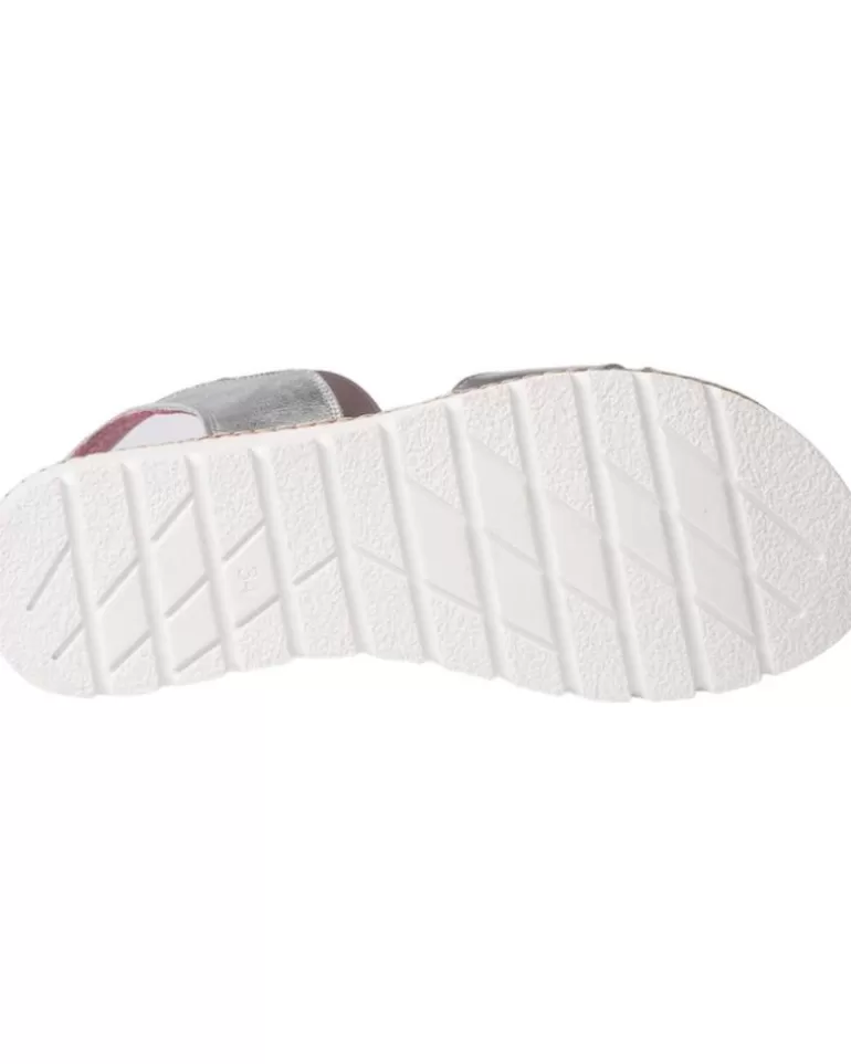 ANGELITOS Sandalias De Mujer Y Niña Sandalia H Leopardo Ang626 Plata New