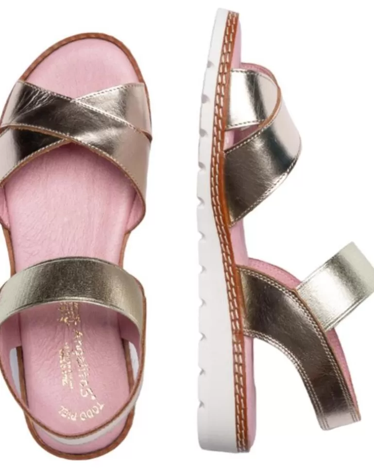 ANGELITOS Sandalias De Mujer Y Niña Sandalia H Leopardo Ang626 Platino Store