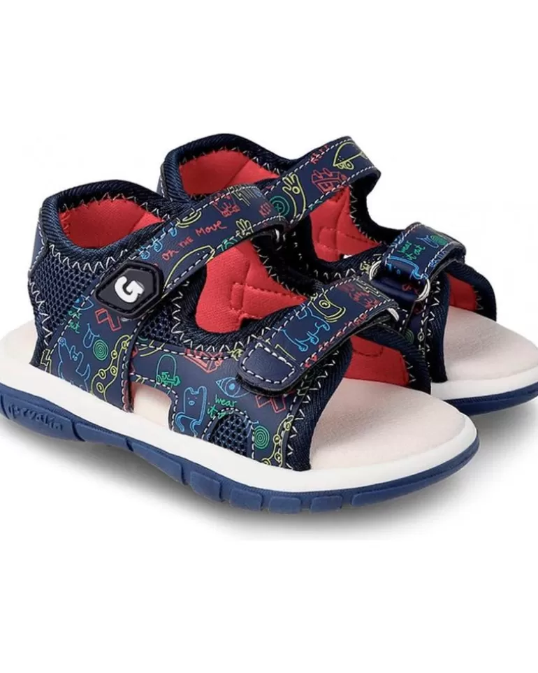 GARVALIN Sandalias De Niño Sandalias Deportivas 232806 Print Azul Discount