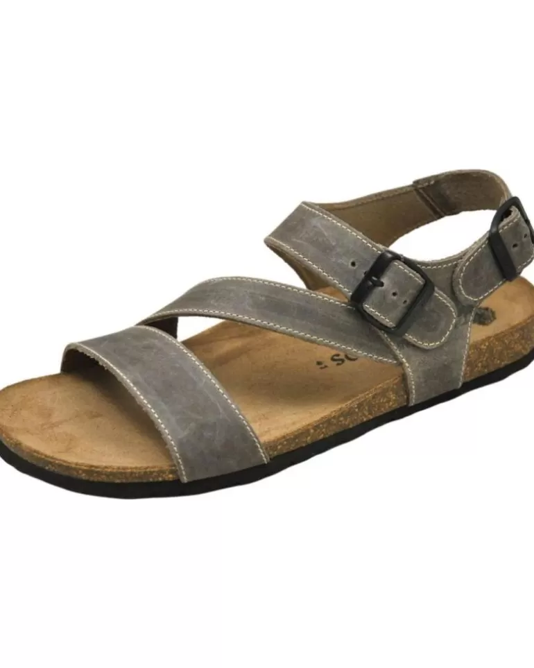 INTERBIOS Sandalias De Hombre Inter-Bios - Sandalia De Piel Bio Con Cuña Para Hombre Mod Pardo Outlet