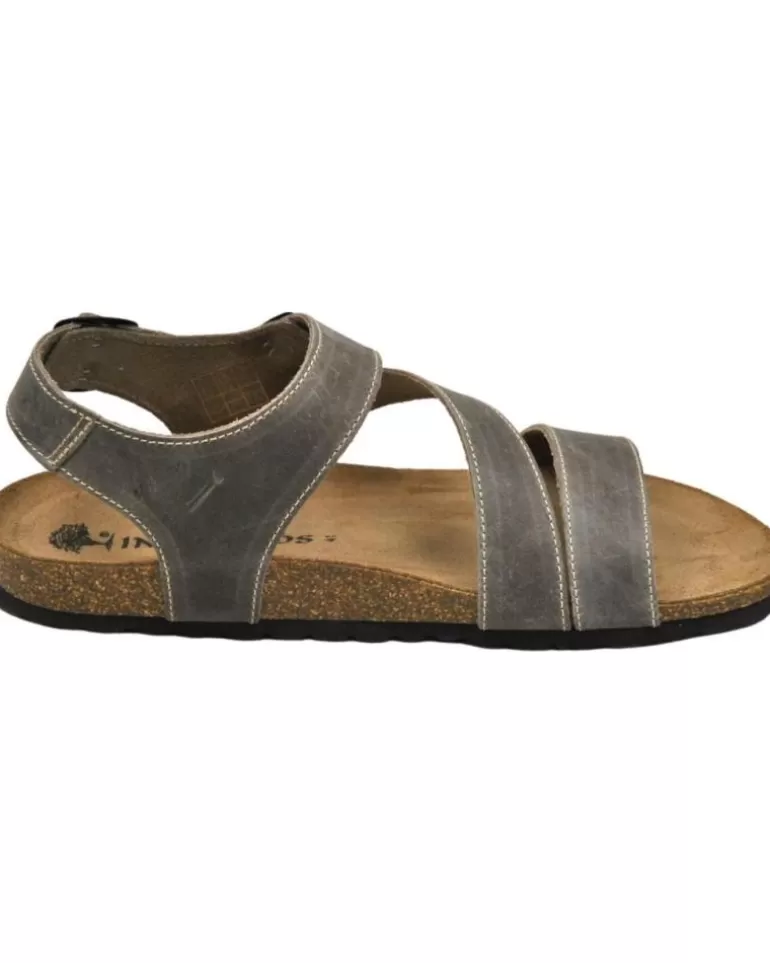 INTERBIOS Sandalias De Hombre Inter-Bios - Sandalia De Piel Bio Con Cuña Para Hombre Mod Pardo Outlet