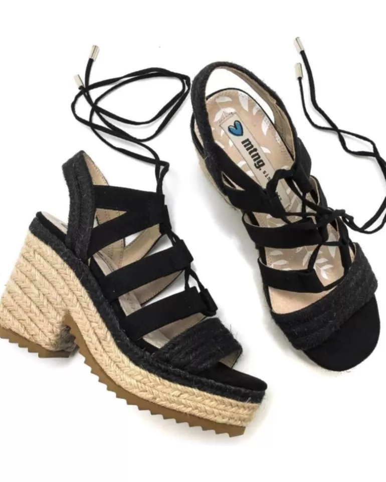 MTNG Sandalias De Mujer Sandalias De Tacón Mustang 50540 Negro Discount