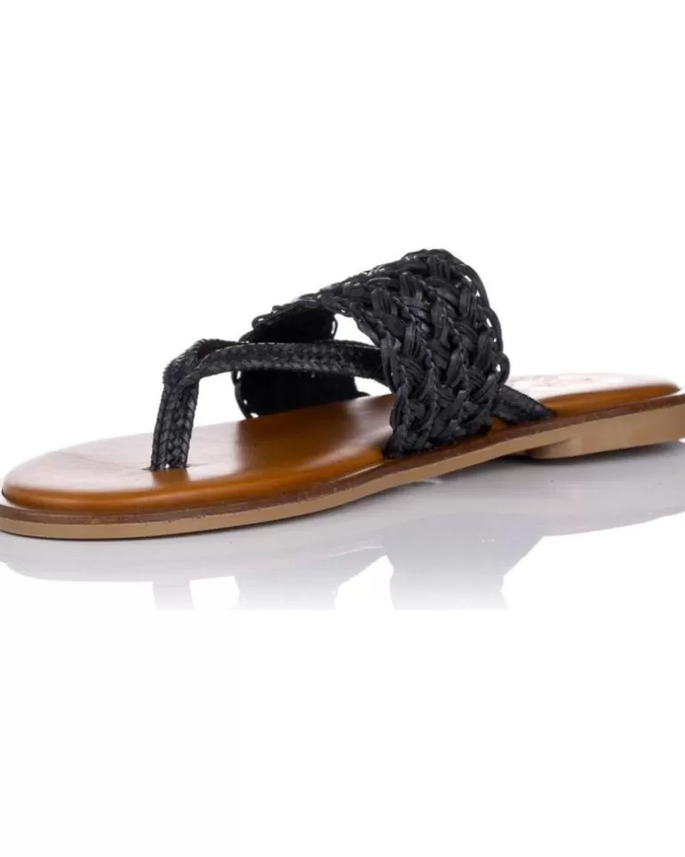 PORRONET Sandalias De Mujer Sandalias Planas 2815 Negras Negro Clearance