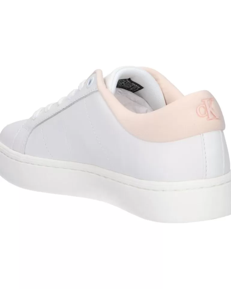 CALVIN KLEIN Zapatillas Deporte De Mujer Yw0Yw01444 Classic Cupsole 01U Bright White-Peach Blush Best Sale