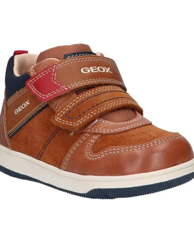 GEOX Zapatos De Niño B161La 022Me B New Flick Boy C6381 Lt Brown-Navy Outlet
